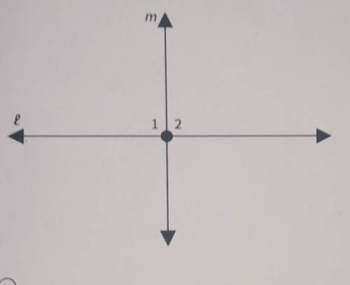 In the figure, lines L and M are perpendicular describe <1 and <2

A. they are right angles