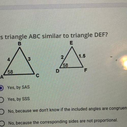 Is triangle ABC similar to triangle DEF?