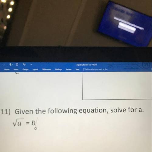 Given the following equation, solve for a.