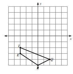 List the coordinate of point Q' when the figure is reflected over the x-axis.
