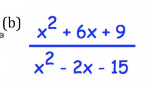 Can anyone pls help with this question?
Simplify the following algebraic fraction.
