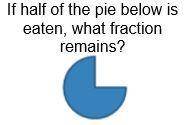 If half of the pie below is eaten, what faction remains?