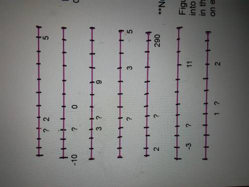 Figure out what number goes into the question mark, then fill in the rest 0f the number lines. (Ple