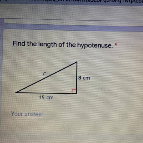 Find the length of the hypotenuse !!