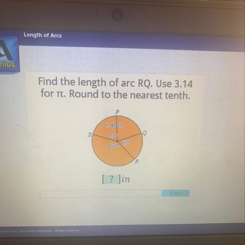 Find the length of arc RQ. Use 3.14

for ti. Round to the nearest tenth.
6.48 m
789
1500 650
(R
[