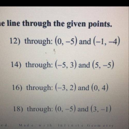 Write the slope-intercept form of the equation of the line through the given points. (20points)