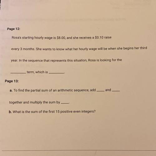 Need help with a couple questions