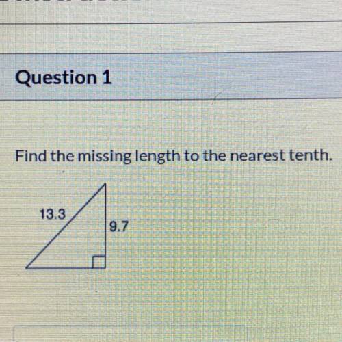 Find the missing length to the nearest tenth.
13.3
9.7