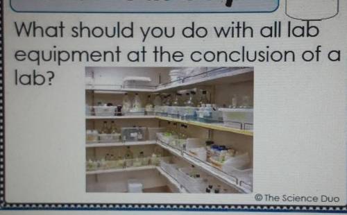 What should you do with all lab equipment at the conclusion of a Lab