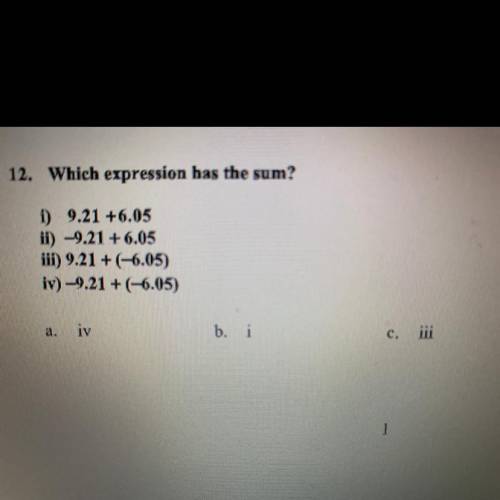 Which expression has the sum??????
