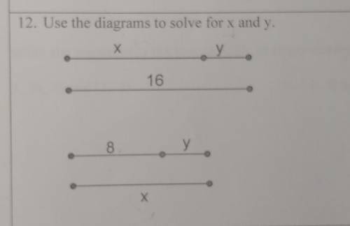 Ues the diagrams to solve for x and y.please try to explain too please