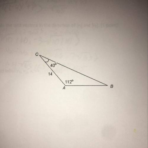 Solve the given triangles by finding the missing angle and other side lengths.