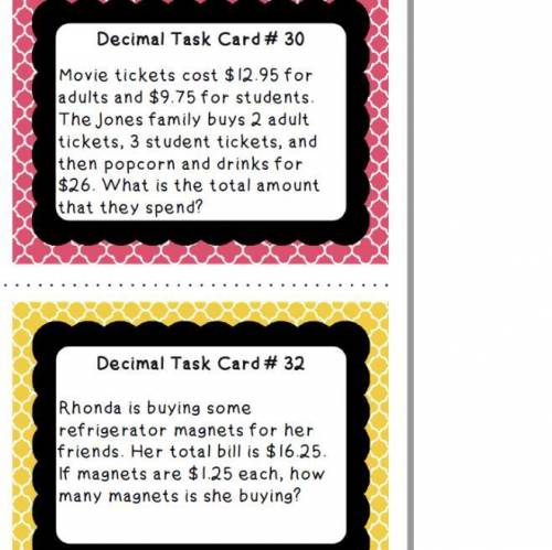 How do you solve these 2 task cards?