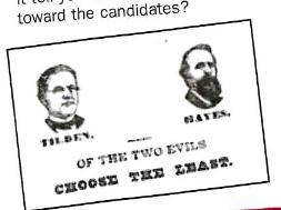 This humorous ticket was printed around the time of the Hayes-Tilden presidential election. What do