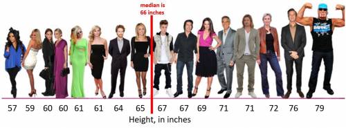 Now, ONLY look at the shortest 8 people (on the left, from Snooki 57 inches to Miley Cyrus 65 inche
