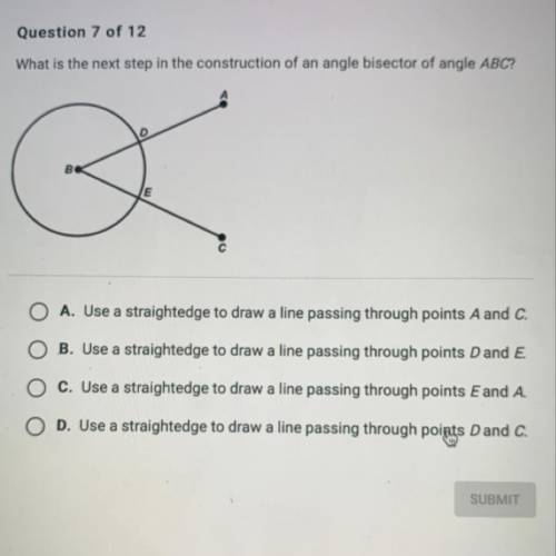I 2.1.2 Quiz: Constructions

Question 7 of 12
What is the next step in the construction of an angl