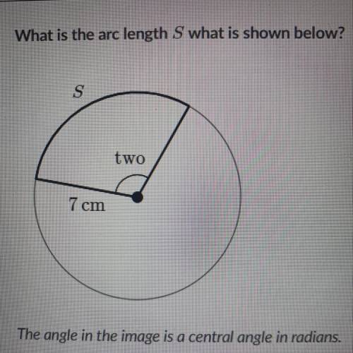 What is the arc length S what is shown below?

The angle in the image is a central angle în radian