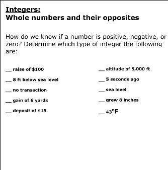 How do you know if a number is positive, negative, or zero? Determine which type of integer followi