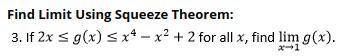 Find limit using squeeze theorem