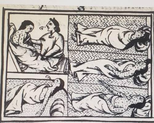 Which of the following does this image most likley depict? A. spanish women who Were dying at unpre