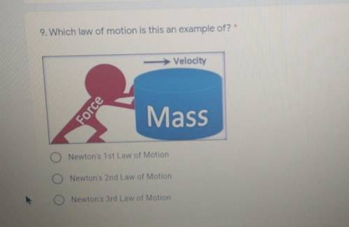 Which law of motion is this an example of?

Newton's 1st Law of MotionNewton's 2nd Law of MotionNe