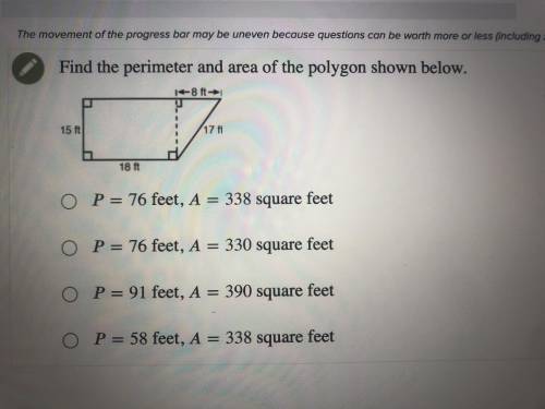 Please help find the perimeter and area of the polygon
