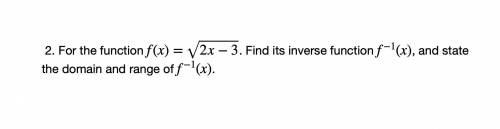 Find its inverse, and state the domain and range.