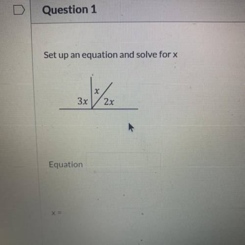 Set up an equation and solve for x
X
2x
3x
Equation