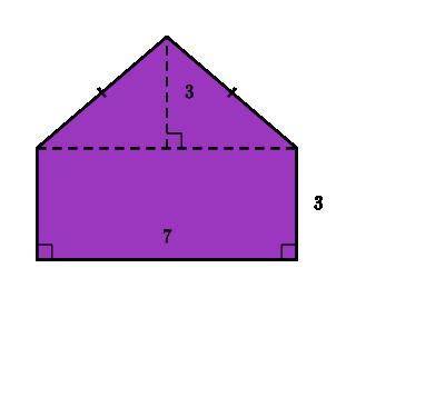 Find the area of the shape shown below. units^2 plzhelp fast