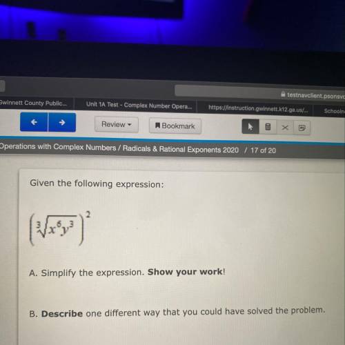 Given the following expression:

A. Simplify the expression. Show your work!
B. Describe one diffe