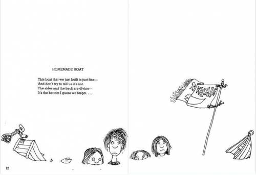 How does the author Shel Silverstein develop the poem “Homemade Boat” using evidence and draw concl