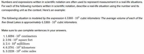 PLEASE HELP!! Numbers and expressions written in scientific notation are often used to represent me