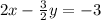 2x-\frac{3}{2}y=-3