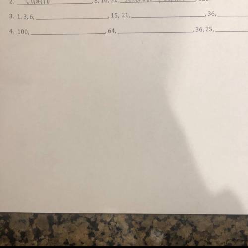 Help ASAP!!
i need help finding out the pattern of 3 and 4