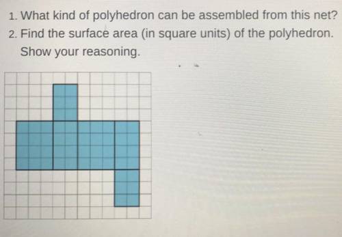 1. What kind of polyhedron can be assembled from this net?

2. Find the surface area (in square un