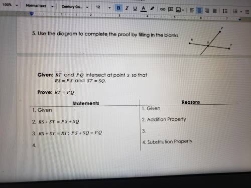 Use the diagram to complete the proof by filling in the blanks. Picture is attached