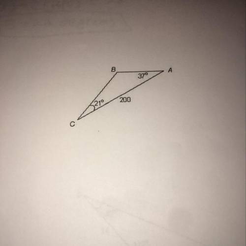 Solve the given triangle by finding the missing angle and other side lengths