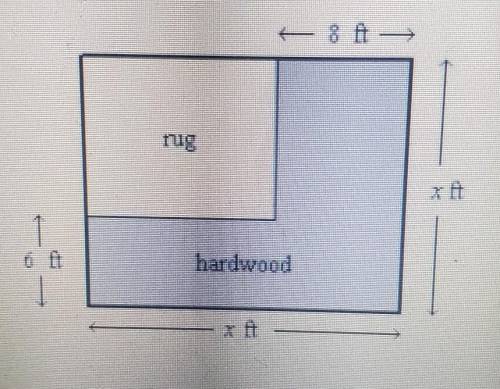 I need help asap 10 points.

A living room floor consists of an area rug and hardwood. The area of