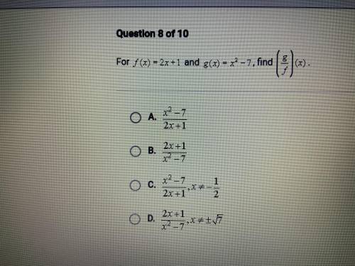 For f(x) =2x+1 and g(x)=- squt -7 find (g/f)(x)