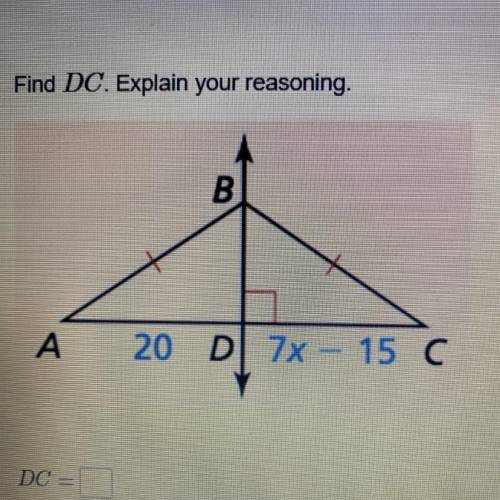 Find DC. Explain your reasoning.
Use photo
I need help!