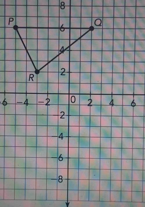 if trangle pqr is translated 4 units to the right to form triangle p'q'r' how are the values on the