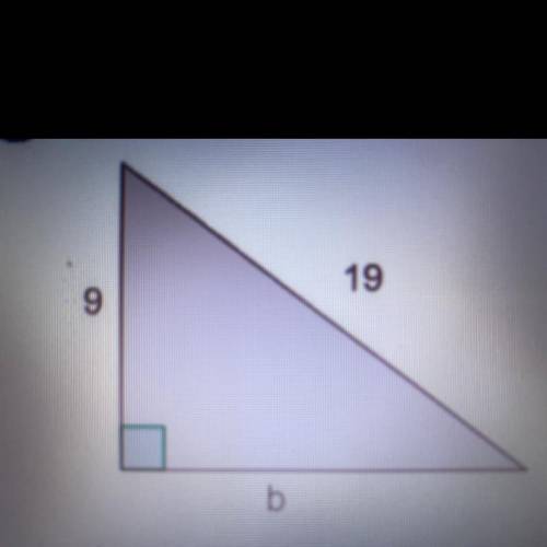 Find the length of side b in the right triangle below use the calculator to estimate the square roo