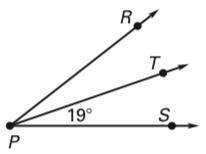 Ray PT is the angle bisector of angle RPS. Find the measure of angle RPS