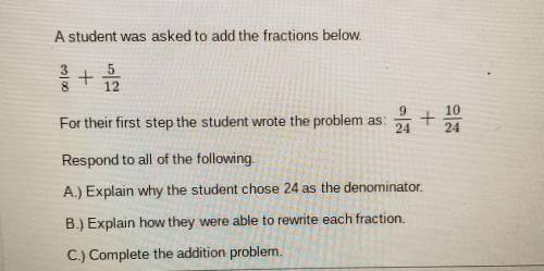A student was asked to add the fractions below. 33 + 1 For their first step the student wrote the p