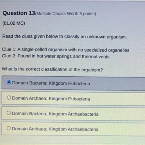 What is the correct classification of the organism?
