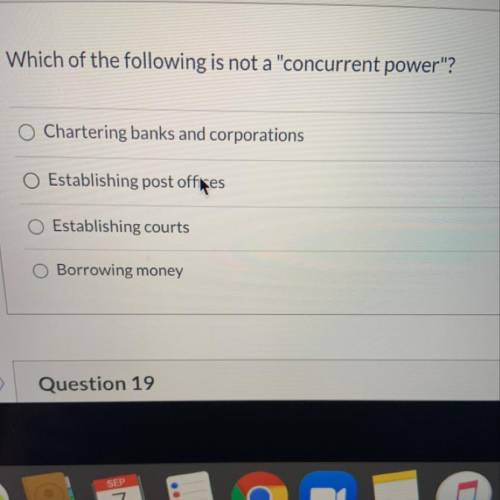 Which of the following is not a concurrent power?