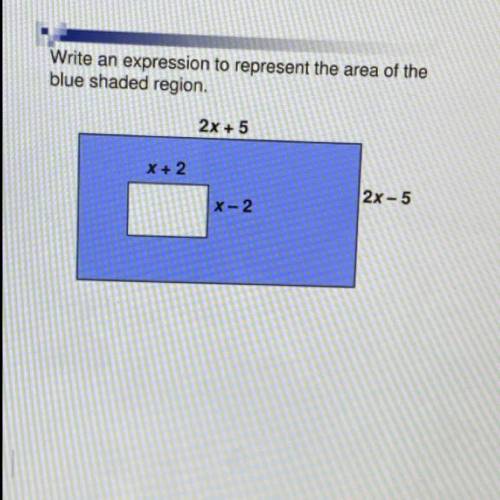 PLEASE HELP what is the expression that represents the area of the blue shaded region