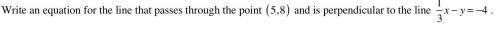 What is the equation that runs through the point and perpendicular to this equation?