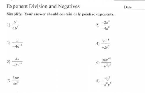 Help me it Exponent Division and Negatives
