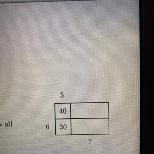 b.)notice that the areas of two of the parts have been labeled inside the rectangle. find the total